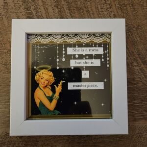 Framed Art with Retro Woman and Quote